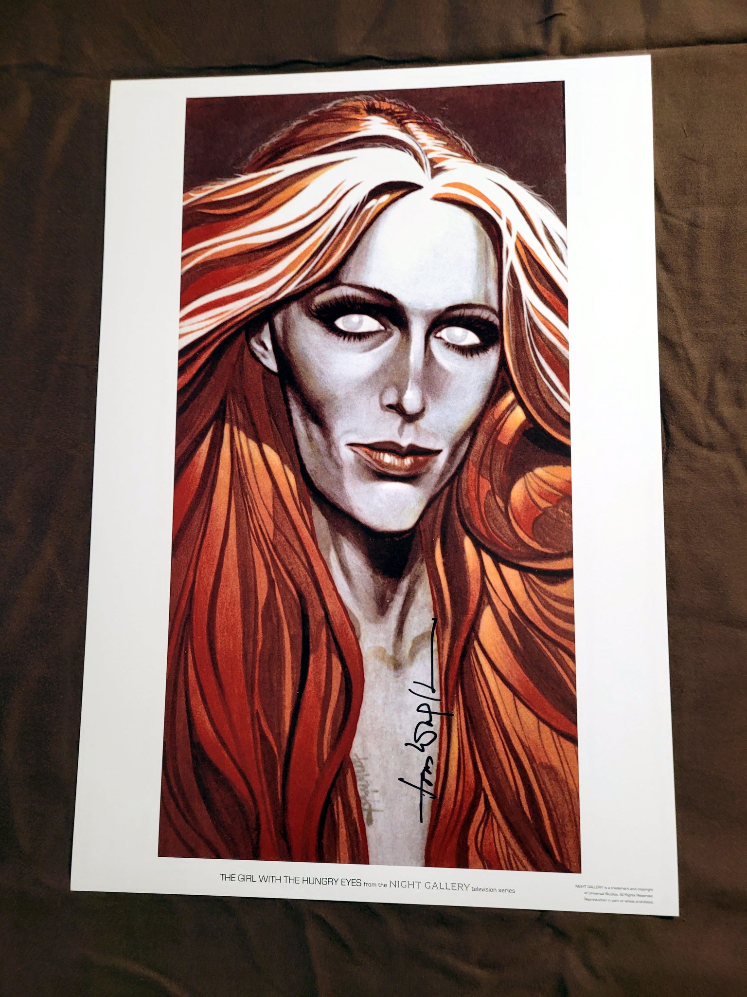 Girl with the Hungry Eyes 13" x 19" Print Autographed by Night Gallery artist Tom Wright